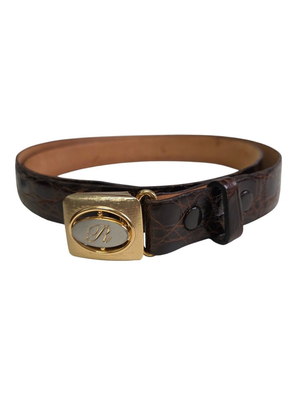 Vintage Hickok Pioneer Alligator On Suede  Belt Brown Men’s Size 36